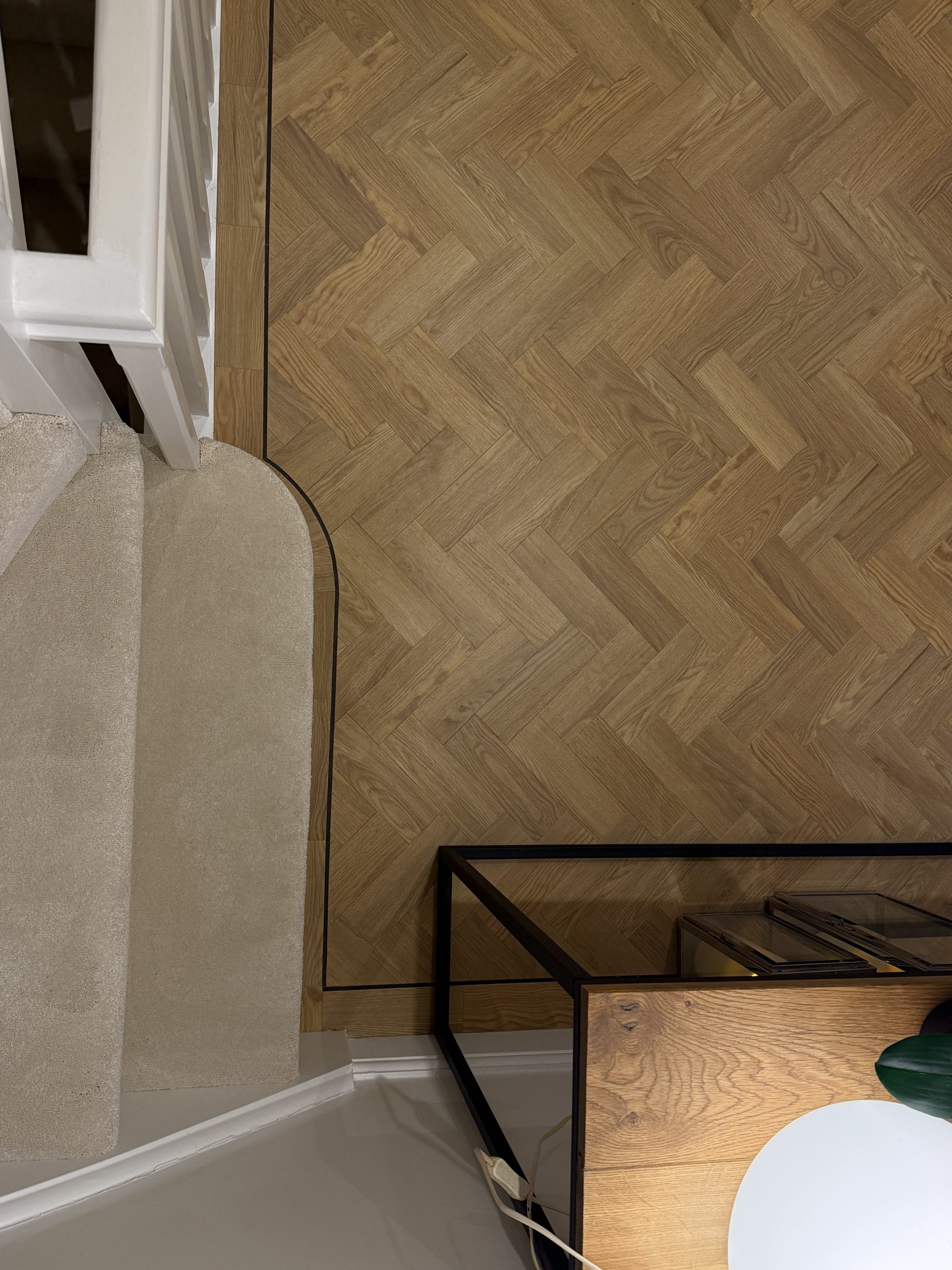 Amtico Spacia Pale Ash parquet hallway flooring